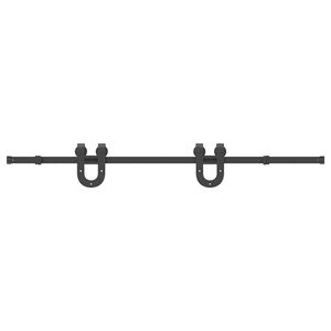 vidaXL Schiebet&uuml;rbeschlag-Set 183 cm Stahl Schwarz