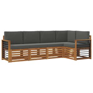 vidaXL Outdoor-Sofagarnitur 5 stk. Natur und Anthrazit Polyester