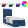vidaXL Ottoman-Bett mit Matratze & LEDs Blau 80x200 cm Stoff