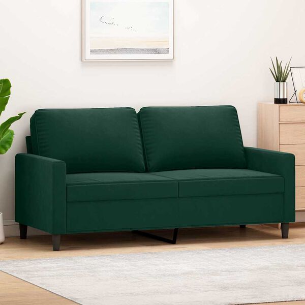 vidaXL 2-Sitzer-Sofa Dunkelgrün 140 cm Samt