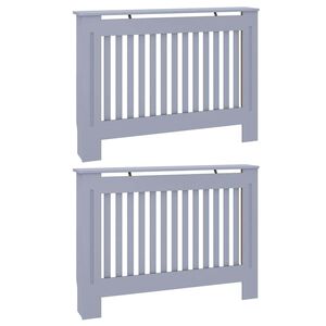 vidaXL Heizk&ouml;rperabdeckung 2 stk. Grau 112 x 19 x 81,5 cm