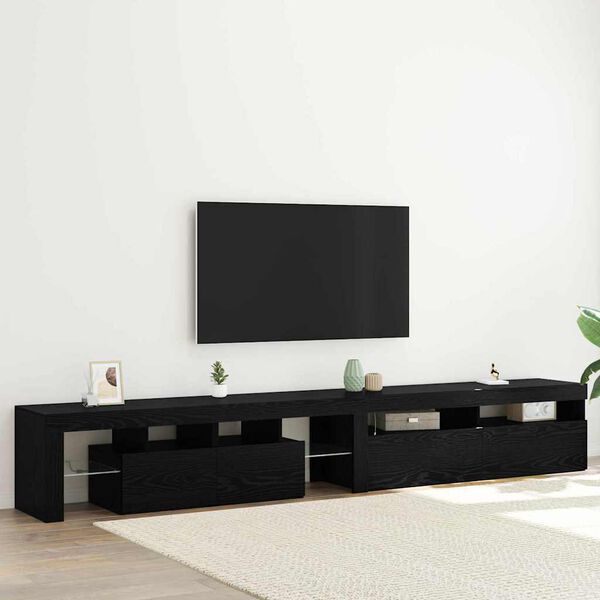 vidaXL TV-Schr&auml;nk 2 pcs Schwarz Eichen-Optik 260 x 37 x 40 cm