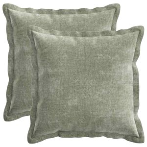 vidaXL Kissenbezug 2 pcs HOUTEN Gr&uuml;n 45 x 45 cm Chenille-Stoff