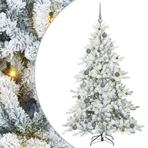 vidaXL K&uuml;nstlicher klappbarer Weihnachtsbaum Wei&szlig; 180 cm PVC und Stahl