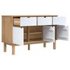 vidaXL Sideboard OTTA Braun&Weiß 114x43x73,5 cm Massivholz Kiefer