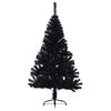 vidaXL Künstlicher vorbeleuchteter Weihnachtsbaum Schwarz 120 cm PVC