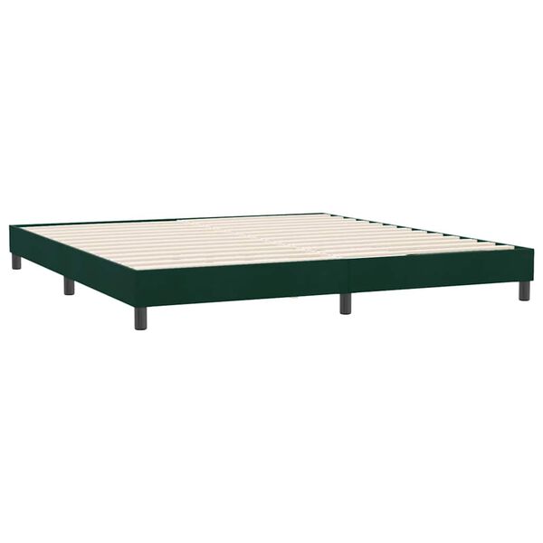 vidaXL Boxspringbett ohne Matratze Dunkelgr&uuml;n 180x220 cm Samt