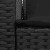 vidaXL Gartensofa 5-Sitzer mit Kissen Schwarz Poly Rattan