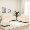 vidaXL 3-tlg. Sofagarnitur mit Kissen Creme Samt