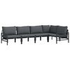 vidaXL Gartensofa-set 5 Stk. Schwarz Stahl