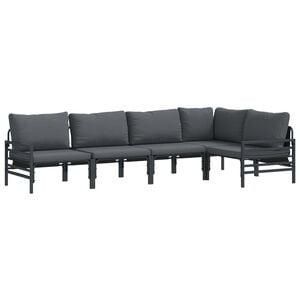 vidaXL Gartensofa-set 5 stk. Schwarz Stahl