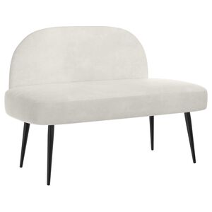 vidaXL Gepolsterte Bank mit R&uuml;ckenlehne Creme 110 x 60 x 76 cm Samt