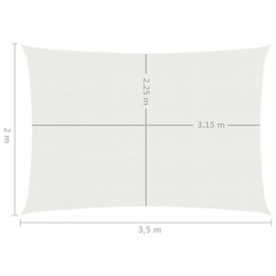 vidaXL Sonnensegel 160 g/m² Weiß 2x3,5 m HDPE