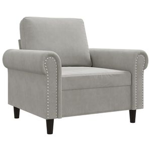 vidaXL Sessel Hellgrau 60 cm Samt