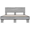 vidaXL Bettgestell Grau Sonoma 140x200 cm Holzwerkstoff und Metall
