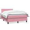vidaXL Boxspringbett mit Matratze Rosa 120x220 cm Samt