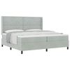 vidaXL Boxspringbett mit Matratze Hellgrau 200 x 200 cm Samt