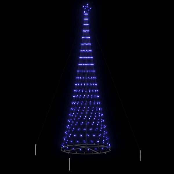 vidaXL LED-Weihnachtsbaum mit 455 LEDs Blau 184,5 cm Metall
