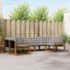 vidaXL Outdoor-Sofagarnitur mit Kissen 6 pcs Nat&uuml;rlich und Hellgrau