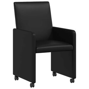 vidaXL Esszimmerst&uuml;hle mit Rollen 2 pcs Schwarz 57 x 66 x 94 cm