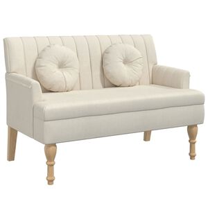 vidaXL Sitzbank mit Kissen 113x64,5x75,5 cm Leinen