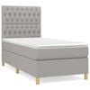 vidaXL Boxspringbett mit Matratze Hellgrau 90x200 cm Stoff