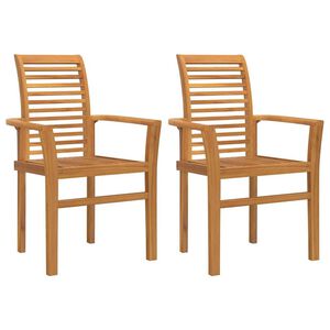 vidaXL Stuhl 2 pcs Braun 62,5 x 54,5 x 95,5 cm Massivholz Teak