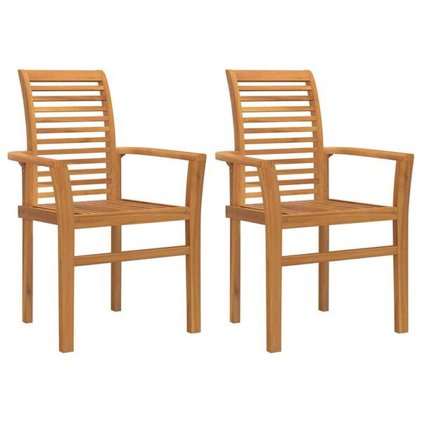 vidaXL Stuhl 2 pcs Braun 62,5 x 54,5 x 95,5 cm Massivholz Teak