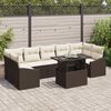 vidaXL Garten-Sofa-Set mit Speicher 8 pcs Braun Poly Rattan