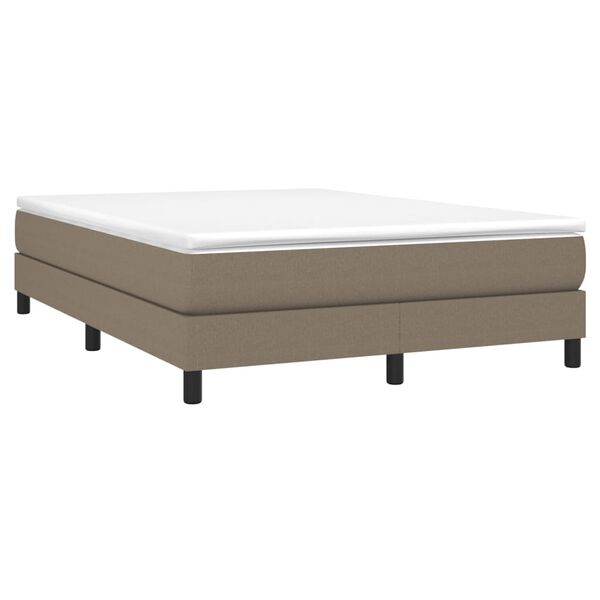 vidaXL Boxspringbett mit Matratze Taupe 140x200 cm Stoff