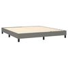 vidaXL Boxspringbett mit Matratze & LED Dunkelgrau 160x200 cm Stoff