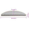 vidaXL Stufenmatten 15 Stk. 56x17x3 cm Silber Halbrund