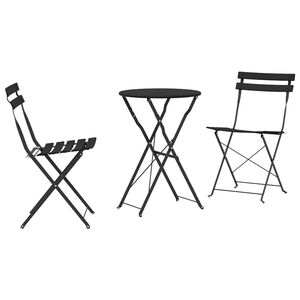 vidaXL Klapp Bistro Set 3 pcs Anthrazit Stahl