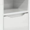 vidaXL Badezimmerschrank mit Regal Hochglanz Weiß 30,5 x 30 x 195 cm