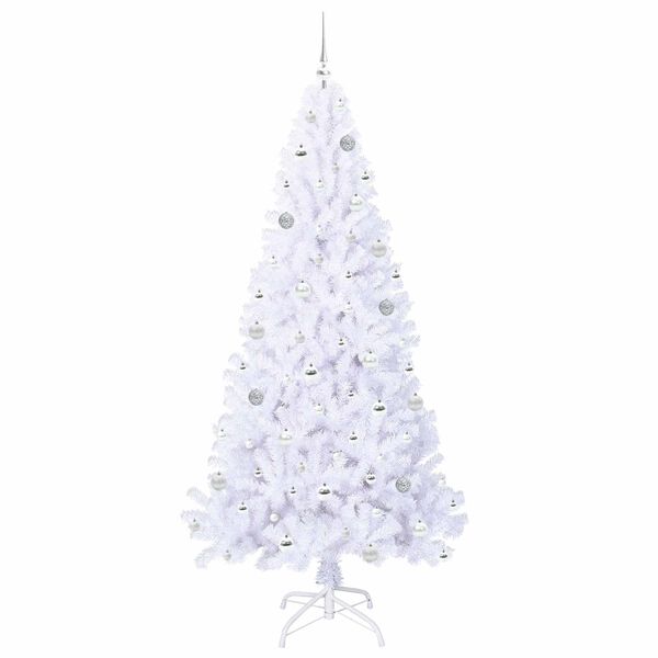 vidaXL K&uuml;nstlicher Weihnachtsbaum Wei&szlig; 210 cm PVC und Stahl