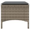 vidaXL Gartensofa 2-Sitzer mit Tisch und Hockern Grau Poly Rattan
