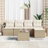 vidaXL Sofa Set mit Kissen 6 pcs Beige und Creme Poly-Rattan