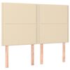 vidaXL Boxspringbett mit Matratze & LED Creme 140x190 cm Stoff