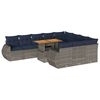 vidaXL 11-tlg. Garten-Sofagarnitur mit Kissen Grau Poly Rattan