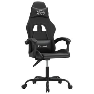 vidaXL Gaming-Stuhl Drehbar Schwarz Kunstleder