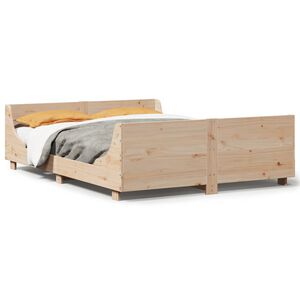 vidaXL Massivholzbett ohne Matratze 120x200 cm Kiefernholz