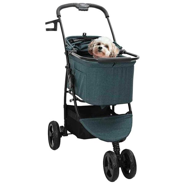 vidaXL Faltbarer Haustierwagen Gr&uuml;n 78 x 54 x 101 cm Polyester