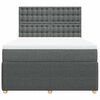 vidaXL Boxspringbett mit Matratze Dunkelgrau 160x200 cm Stoff