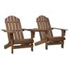 vidaXL Adirondack-Gartenst&uuml;hle mit Tisch Massivholz Tanne Braun