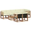 vidaXL Outdoor-Sofagarnitur mit Kissen 9 pcs Natur und Creme