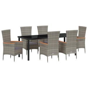 vidaXL Garten Essgruppe 7 pcs Grau Pulverbeschichteter Stahl