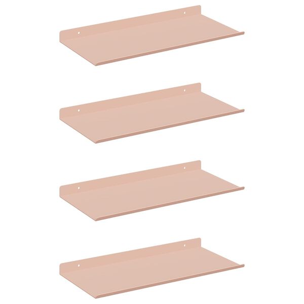 vidaXL Schwebendes Regal 4 pcs Rosa 40 x 18 x 2,5 cm Stahl
