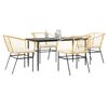 vidaXL 5-tlg. Garten-Essgruppe mit Kissen Braun Poly Rattan Glas