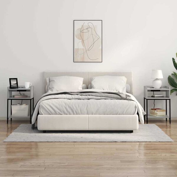 vidaXL Nachttisch 2 pcs Graues Sonoma 40 x 40 x 61 cm Holzwerkstoff
