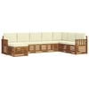vidaXL Sofagarnituren 8 pcs Natur und Creme Massivholz Akazie
